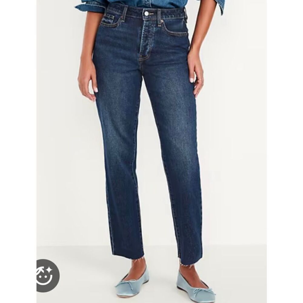 Old Navy high rise OG straight raw hem jeans size 16